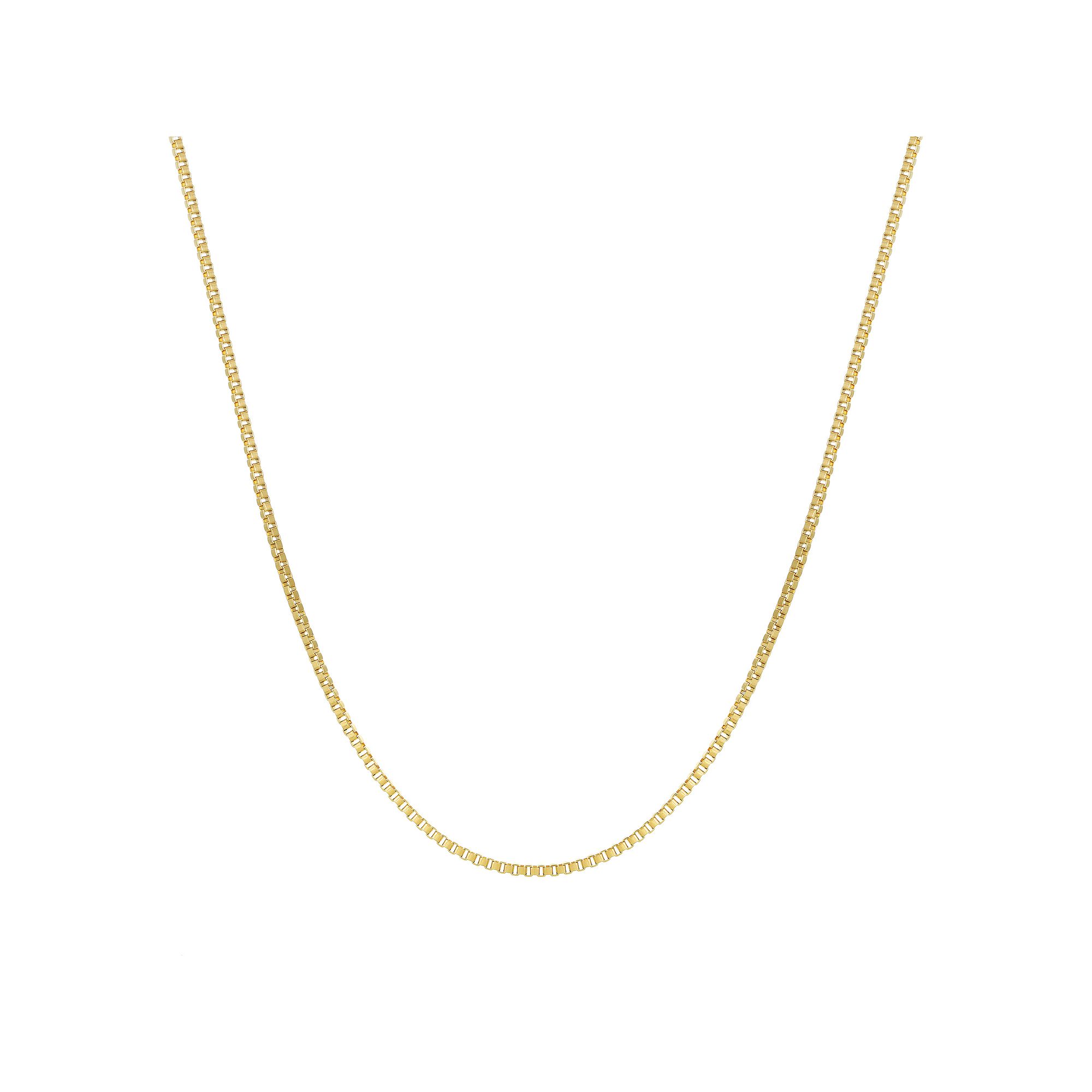 LYNX Stainless Steel Box Chain Necklace, Mens, Size: 18, Gold Tone