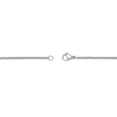 LYNX Stainless Steel Round Box Chain Necklace