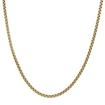 Men's LYNX Stainless Steel Round Box Chain Necklace