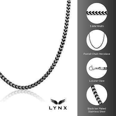 Men's LYNX Stainless Steel Foxtail Chain Necklace