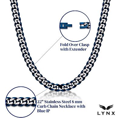 Men's LYNX Stainless Steel Curb Chain Necklace