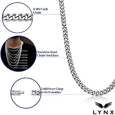 Men's LYNX Stainless Steel Curb Chain Necklace