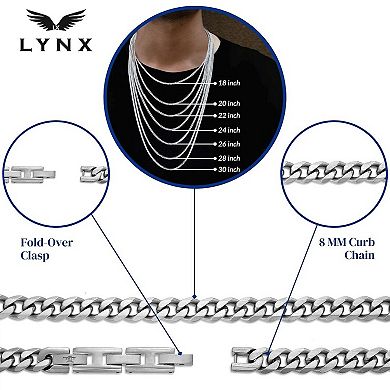 Men's LYNX Stainless Steel Curb Chain Necklace