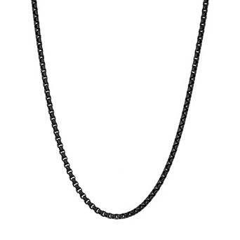 Men's LYNX Stainless Steel 4mm Round Box Chain Necklace