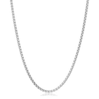 Men's LYNX Stainless Steel 4mm Round Box Chain Necklace