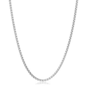 Men's LYNX Stainless Steel 4mm Round Box Chain Necklace