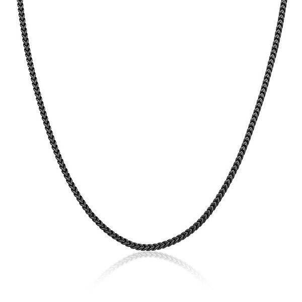 Men's LYNX Stainless Steel Franco Chain Necklace - Black (20")