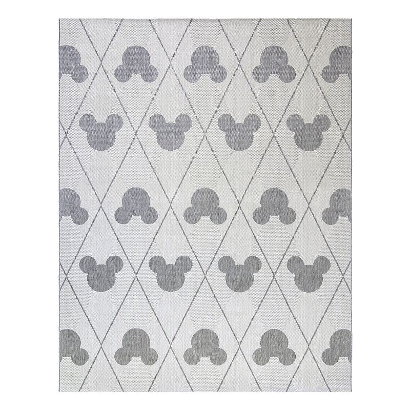 Disney's Mickey Mouse Argyle Indoor Outdoor Rug, Grey, 9X13 Ft