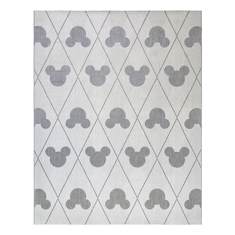 Disney's Mickey Mouse Argyle Indoor Outdoor Rug, Grey, 8X10 Ft