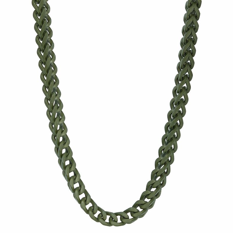 Mens LYNX 6 mm Foxtail Chain Necklace, Size: 24, Grey
