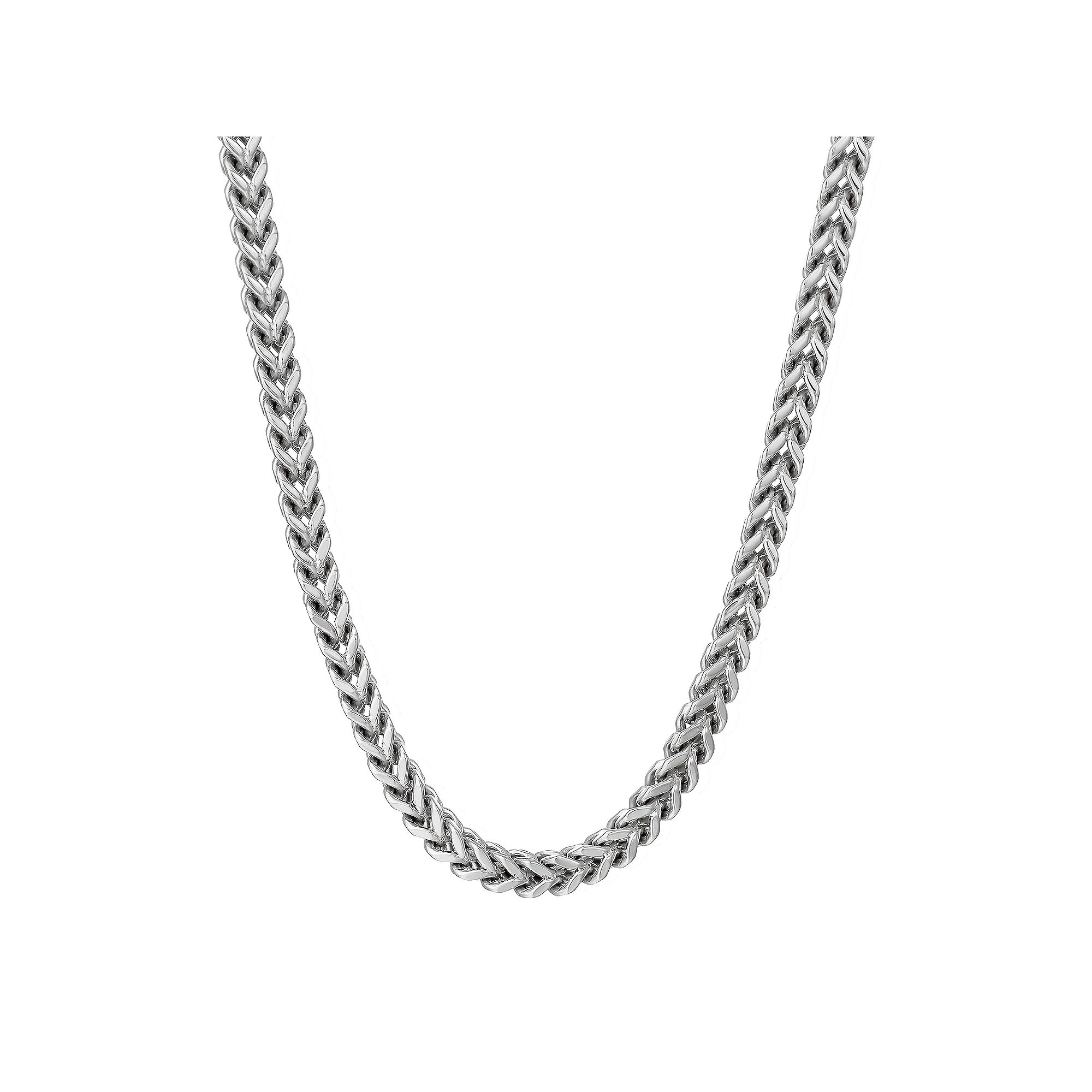 Mens LYNX 6 mm Foxtail Chain Necklace, Size: 22, Silver