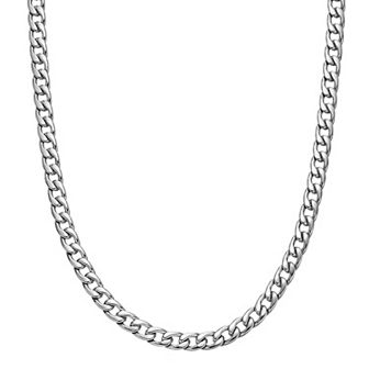Men's LYNX Stainless Steel 7 mm Curb Chain Necklace