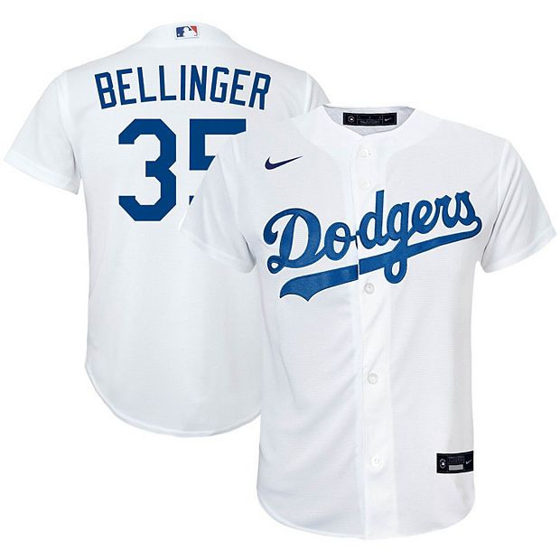 Los Angeles Dodgers Nike Official Replica Home Jersey - Youth with Bellinger  35 printing