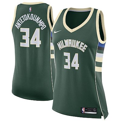 Women s Nike Giannis Antetokounmpo Green Milwaukee Bucks Swingman Jersey Icon Edition