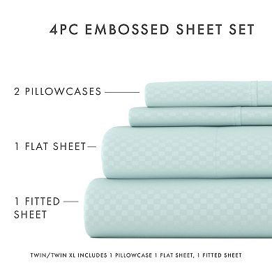 Home Collection Check Embossed Sheet Set