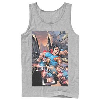 Men's DC Comics Superman Flashing Lights Poster Tank Top