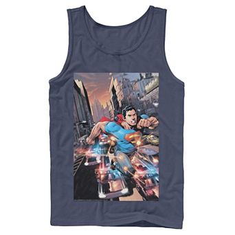 Men's DC Comics Superman Flashing Lights Poster Tank Top