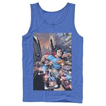Men's DC Comics Superman Flashing Lights Poster Tank Top