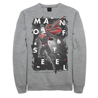 Men's DC Comics Superman Man Of Steel Glitch Poster Sweatshirt
