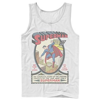 Men's DC Comics Superman 64 Pages Of Action Comic Cover Tank Top