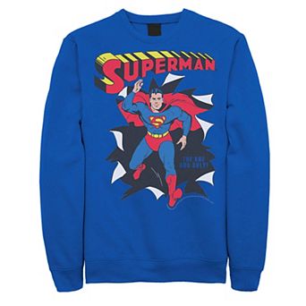 Men's DC Comics Superman Through Wall Poster Sweatshirt