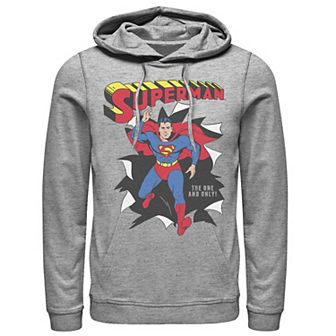 Men's DC Comics Superman Through Wall Poster Hoodie