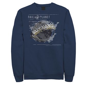 Men's DC Comics Superman Daily Planet Circle Poster Graphic Fleece Pullover