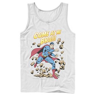 Men's DC Comics Superman Come At Me Bro Text Poster Tank Top