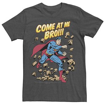 Men's DC Comics Superman Come At Me Bro Text Poster Tee
