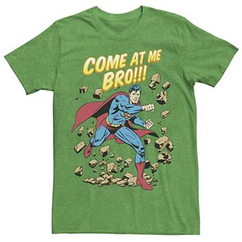 Men's DC Comics Superman Come At Me Bro Text Poster Tee
