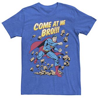 Men's DC Comics Superman Come At Me Bro Text Poster Tee