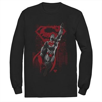 Men's DC Comics Superman Fly Up Poster Long Sleeve Graphic Tee
