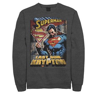 Men's DC Comics Superman Last Son Of Krypton Text Poster Sweatshirt