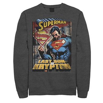 Men's DC Comics Superman Last Son Of Krypton Text Poster Sweatshirt