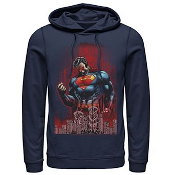 Men's DC Comics Superman Power Flex Skyline Comic Poster Hoodie