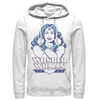Men's DC Comics Wonder Woman Cross Chest Portrait Graphic Hoodie
