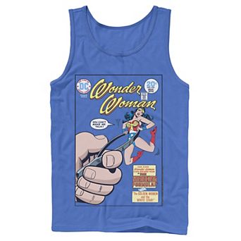 Men's DC Comics Wonder Woman Shrinking Woman Comic Book Cover Tank Top