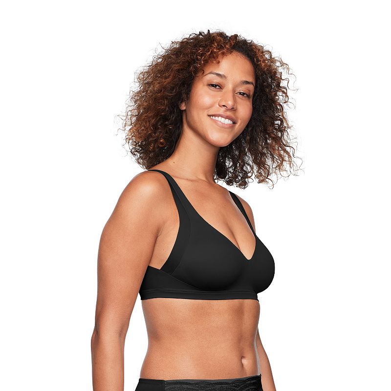 Warners No Side Effects® Underarm and Back-Smoothing Comfort Wireless Lightly Lined T-Shirt Bra RA2231A, Women's, Size: 3XL, Black