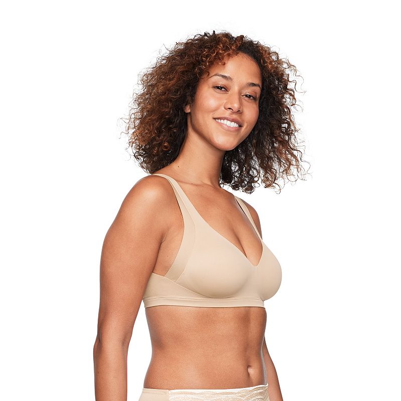 Warners No Side Effects® Underarm and Back-Smoothing Comfort Wireless Lightly Lined T-Shirt Bra RA2231A, Women's, Size: Large, Butterscotch