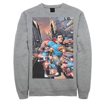 Men's DC Comics Superman Flashing Lights Poster Sweatshirt