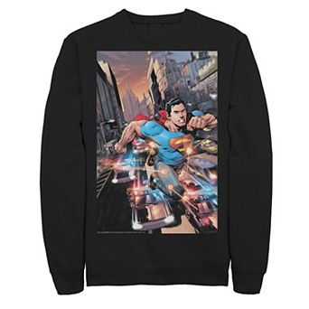 Men's DC Comics Superman Flashing Lights Poster Sweatshirt