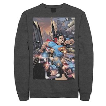 Men's DC Comics Superman Flashing Lights Poster Sweatshirt