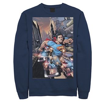 Men's DC Comics Superman Flashing Lights Poster Sweatshirt