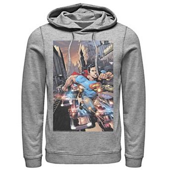 Men's DC Comics Superman Flashing Lights Poster Hoodie
