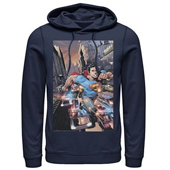 Men's DC Comics Superman Flashing Lights Poster Hoodie