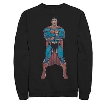 Men's DC Comics Superman Power Stance Comic Poster Sweatshirt
