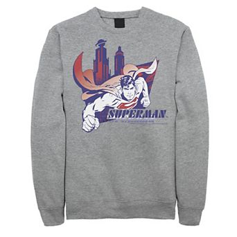 Men's DC Comics Superman Daily Planet Skyline Flying Poster Sweatshirt