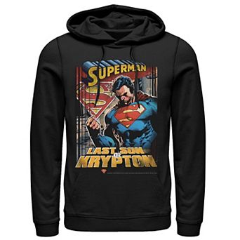 Mens DC Comics Superman Last Son Of Krypton Text Poster Hoodie