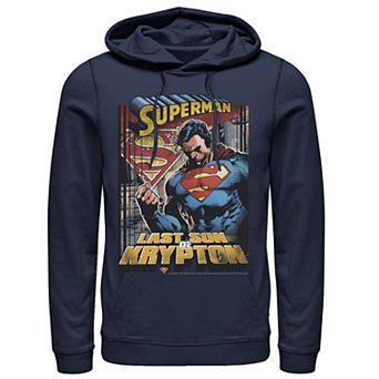 Mens DC Comics Superman Last Son Of Krypton Text Poster Hoodie