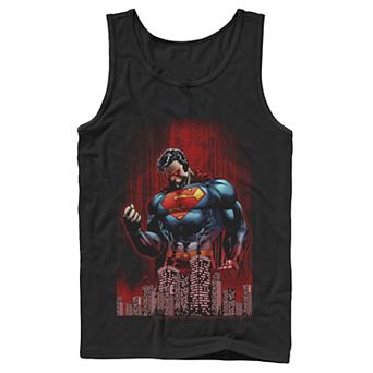 Men's DC Comics Superman Power Flex Skyline Comic Poster Tank Top